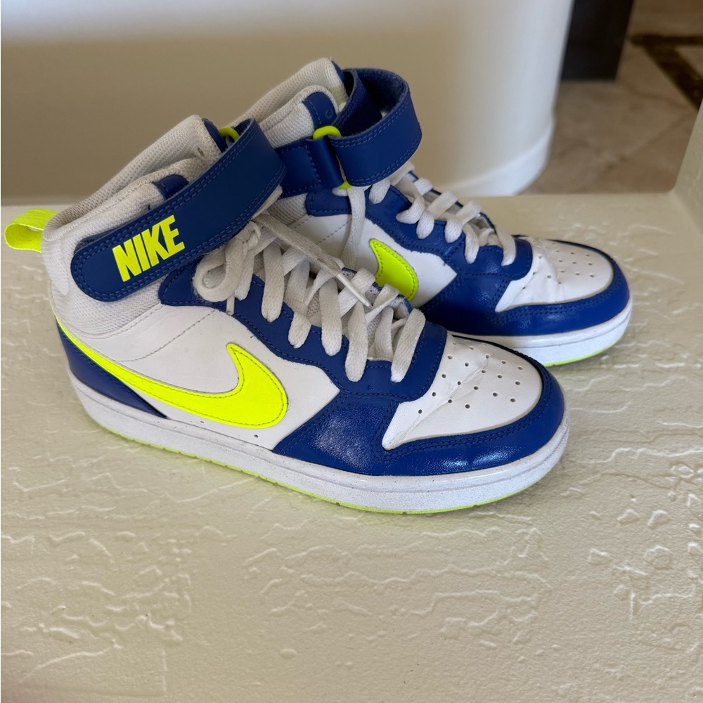 Nike Kids Blue and Yellow High-Top Sneakers
